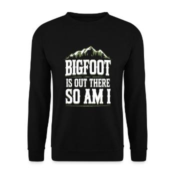 Bigfoot Believer Sasquatch Cryptid Forest Creature - Unisex Sweatshirt - black - Front - Alina (178cm) & Michal (187cm)