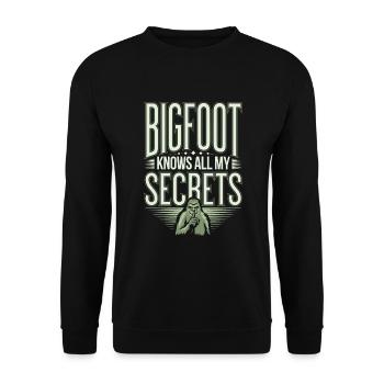 Bigfoot Believer Sasquatch Cryptid Forest Creature - Unisex Sweatshirt - black - Front - Alina (178cm) & Michal (187cm)