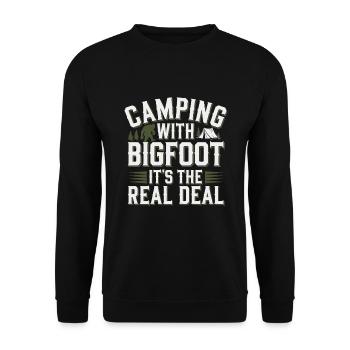 Bigfoot Believer Sasquatch Cryptid Forest Creature - Unisex Sweatshirt - black - Front - Alina (178cm) & Michal (187cm)