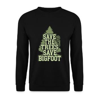 Bigfoot Believer Sasquatch Cryptid Forest Creature - Unisex Sweatshirt - black - Front - Alina (178cm) & Michal (187cm)