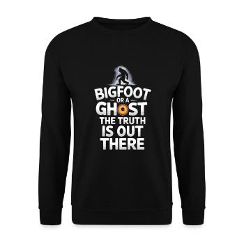 Bigfoot Believer Sasquatch Cryptid Forest Creature - Unisex Sweatshirt - black - Front - Alina (178cm) & Michal (187cm)