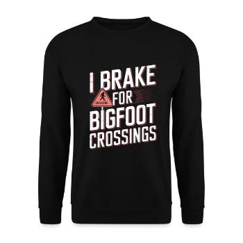 Bigfoot Believer Sasquatch Cryptid Forest Creature - Unisex Sweatshirt - black - Front - Alina (178cm) & Michal (187cm)