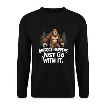 Bigfoot croyant Sasquatch Cryptide Créature de la forêt - Sweat-shirt Unisexe - noir - Devant - Alina (178cm) & Michal (187cm)