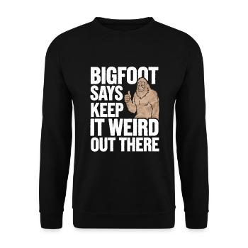 Bigfoot croyant Sasquatch Cryptide Créature de la forêt - Sweat-shirt Unisexe - noir - Devant - Alina (178cm) & Michal (187cm)