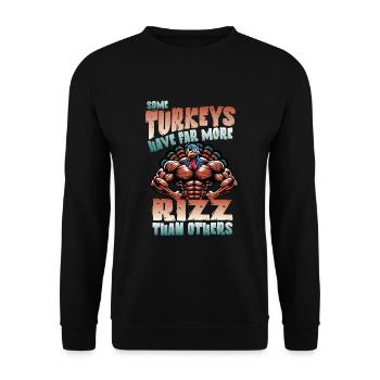 Some turkeys have more rizz culture too - Unisex Sweatshirt - black - Front - Alina (178cm) & Michal (187cm)