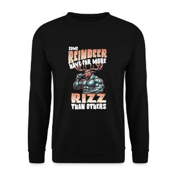 Einige Rentiere Haben Mehr Rizz - Unisex Pullover - Schwarz - Vorne - Alina (178cm) & Michal (187cm)