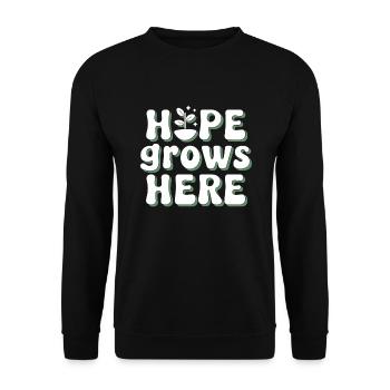 Climate optimism, Earth Day, Sustainability - Unisex Sweatshirt - black - Front - Alina (178cm) & Michal (187cm)