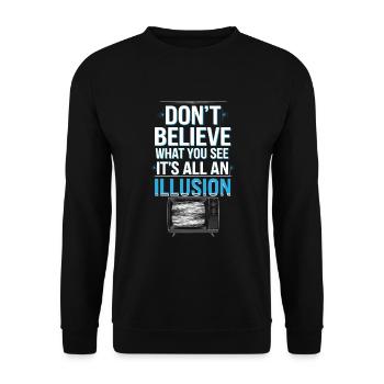 Conspiration de contrôle mental Mk-Ultra et gouvernement - Sweat-shirt Unisexe - noir - Devant - Alina (178cm) & Michal (187cm)