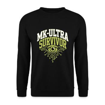 Conspiration de contrôle mental Mk-Ultra et gouvernement - Sweat-shirt Unisexe - noir - Devant - Alina (178cm) & Michal (187cm)