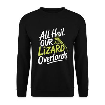 Lézard Peuple Reptile Conspiration Et Secret - Sweat-shirt Unisexe - noir - Devant - Alina (178cm) & Michal (187cm)