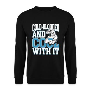Lizard People Reptile Conspiracy And Secret - Unisex Sweatshirt - black - Front - Alina (178cm) & Michal (187cm)