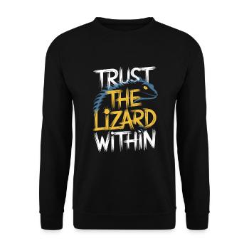 Lézard Peuple Reptile Conspiration Et Secret - Sweat-shirt Unisexe - noir - Devant - Alina (178cm) & Michal (187cm)