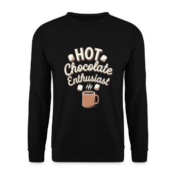Hiver Confortable Culture Couvertures chaudes Chocolat chaud - Sweat-shirt Unisexe - noir - Devant - Alina (178cm) & Michal (187cm)