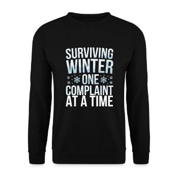 Hiver--froid-plaintes - Sweat-shirt Unisexe - noir - Devant - Alina (178cm) & Michal (187cm)