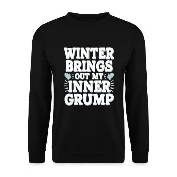 Winter-grumpy-cold-weather-complaints - Unisex Sweatshirt - black - Front - Alina (178cm) & Michal (187cm)