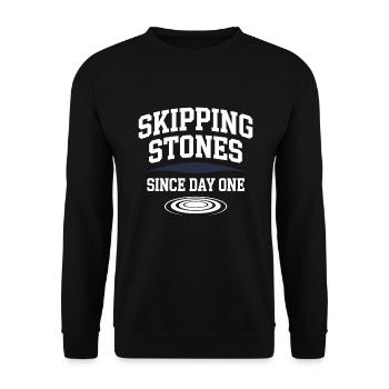 Stone jumping, stone jumping, outdoor hobby stone - Unisex Sweatshirt - black - Front - Alina (178cm) & Michal (187cm)