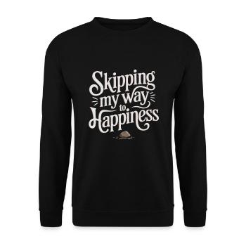 Stone jumping, stone jumping, outdoor hobby stone - Unisex Sweatshirt - black - Front - Alina (178cm) & Michal (187cm)