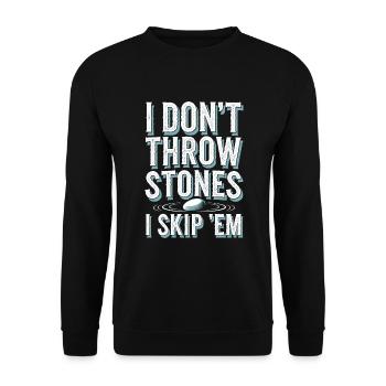 Stone jumping, stone jumping, outdoor hobby stone - Unisex Sweatshirt - black - Front - Alina (178cm) & Michal (187cm)