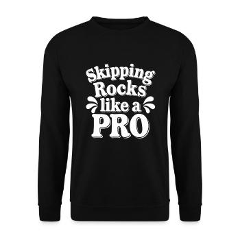 Stone jumping, stone jumping, outdoor hobby stone - Unisex Sweatshirt - black - Front - Alina (178cm) & Michal (187cm)