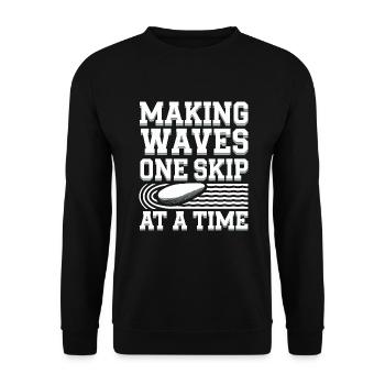 Stone jumping, stone jumping, outdoor hobby stone - Unisex Sweatshirt - black - Front - Alina (178cm) & Michal (187cm)