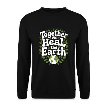 Climate optimism, Earth Day, Sustainability - Unisex Sweatshirt - black - Front - Alina (178cm) & Michal (187cm)