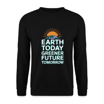 Climate optimism, Earth Day, Sustainability - Unisex Sweatshirt - black - Front - Alina (178cm) & Michal (187cm)
