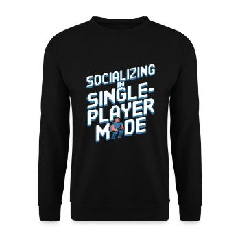 Introverted Gamer Declarer Calm - Unisex Sweatshirt - black - Front - Alina (178cm) & Michal (187cm)
