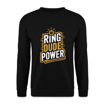 Bague Dude Cérémonie de mariage Bague Guy - Sweat-shirt Unisexe - noir - Devant - Alina (178cm) & Michal (187cm)