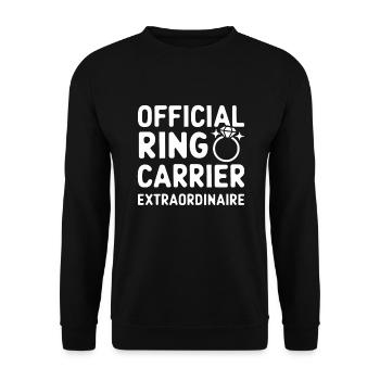 Bague Dude Cérémonie de mariage Bague Guy - Sweat-shirt Unisexe - noir - Devant - Alina (178cm) & Michal (187cm)