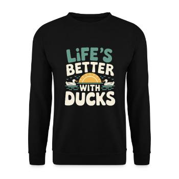 propriétaires de canards domestiques, amoureux des canards, - Sweat-shirt Unisexe - noir - Devant - Alina (178cm) & Michal (187cm)