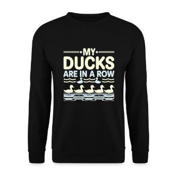 propriétaires de canards domestiques, amoureux des canards, - Sweat-shirt Unisexe - noir - Devant - Alina (178cm) & Michal (187cm)