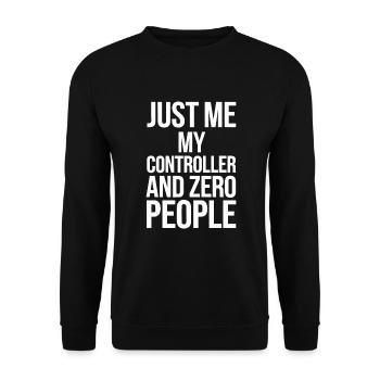 Introverted Gamer Declarer Calm - Unisex Sweatshirt - black - Front - Alina (178cm) & Michal (187cm)