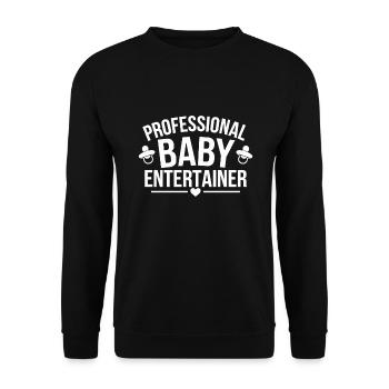 Elternschafts-humor Neue Väter Haben Zum Ersten - Unisex Pullover - Schwarz - Vorne - Alina (178cm) & Michal (187cm)