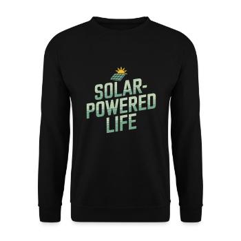 Solar Power Renewable Energy Sustainable Living - Unisex Pullover - Schwarz - Vorne - Alina (178cm) & Michal (187cm)