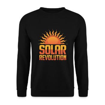 Solar Power Renewable Energy Sustainable Living - Unisex Pullover - Schwarz - Vorne - Alina (178cm) & Michal (187cm)
