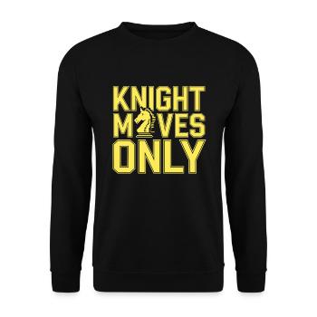 Schach-humor-liebhaber Lustige Schachmatt- Und - Unisex Pullover - Schwarz - Vorne - Alina (178cm) & Michal (187cm)