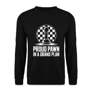 Schach-humor-liebhaber Lustige Schachmatt- Und - Unisex Pullover - Schwarz - Vorne - Alina (178cm) & Michal (187cm)