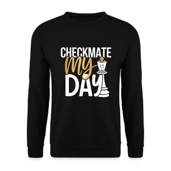 Schach-humor-liebhaber Lustige Schachmatt- Und - Unisex Pullover - Schwarz - Vorne - Alina (178cm) & Michal (187cm)