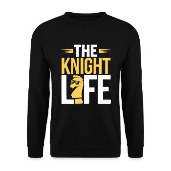 Schach-humor-liebhaber Lustige Schachmatt- Und - Unisex Pullover - Schwarz - Vorne - Alina (178cm) & Michal (187cm)