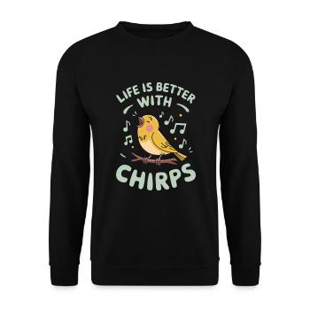 Pet, canary, owner, bird lover and - Unisex Sweatshirt - black - Front - Alina (178cm) & Michal (187cm)