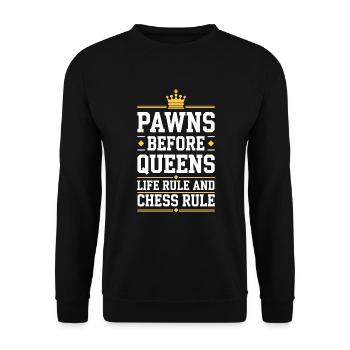 Chess Revival Movement Chess Lover Strategic - Unisex Sweatshirt - black - Front - Alina (178cm) & Michal (187cm)