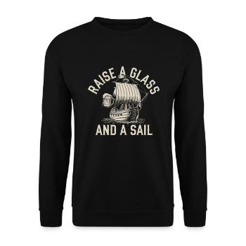 Sailors Sea Shanty Singing Ship Adventures - Unisex Sweatshirt - black - Front - Alina (178cm) & Michal (187cm)