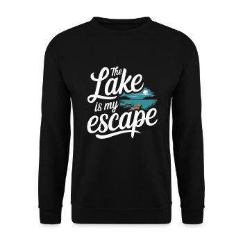 Wildes Schwimmen Im Freien Abenteuer Und Offenes - Unisex Pullover - Schwarz - Vorne - Alina (178cm) & Michal (187cm)