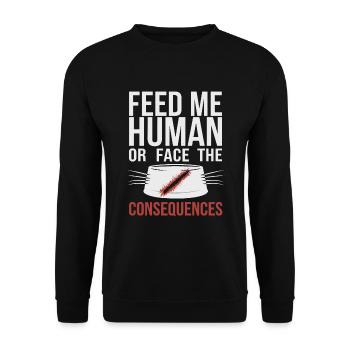 Cat Lover, Dark Humor, Naughty, - Unisex Sweatshirt - black - Front - Alina (178cm) & Michal (187cm)