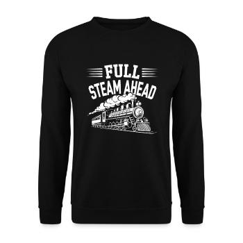 Railfan Passionné de train Amoureux des locomotives - Sweat-shirt Unisexe - noir - Devant - Alina (178cm) & Michal (187cm)