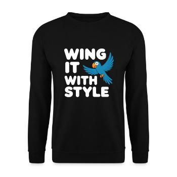 Parrot Owner Parrot Life And Exotic - Unisex Sweatshirt - black - Front - Alina (178cm) & Michal (187cm)
