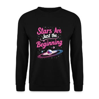 Space Exploration Cosmic Discovery - Unisex Sweatshirt - black - Front - Alina (178cm) & Michal (187cm)