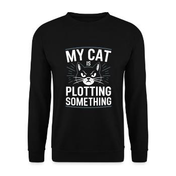 Cat Lover, Dark Humor, Naughty, - Unisex Sweatshirt - black - Front - Alina (178cm) & Michal (187cm)