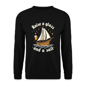 Sailors Sea Shanty Singing Ship Adventures - Unisex Sweatshirt - black - Front - Alina (178cm) & Michal (187cm)
