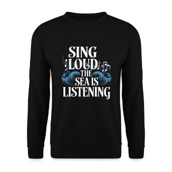 Sailors Sea Shanty Singing Ship Adventures - Unisex Sweatshirt - black - Front - Alina (178cm) & Michal (187cm)